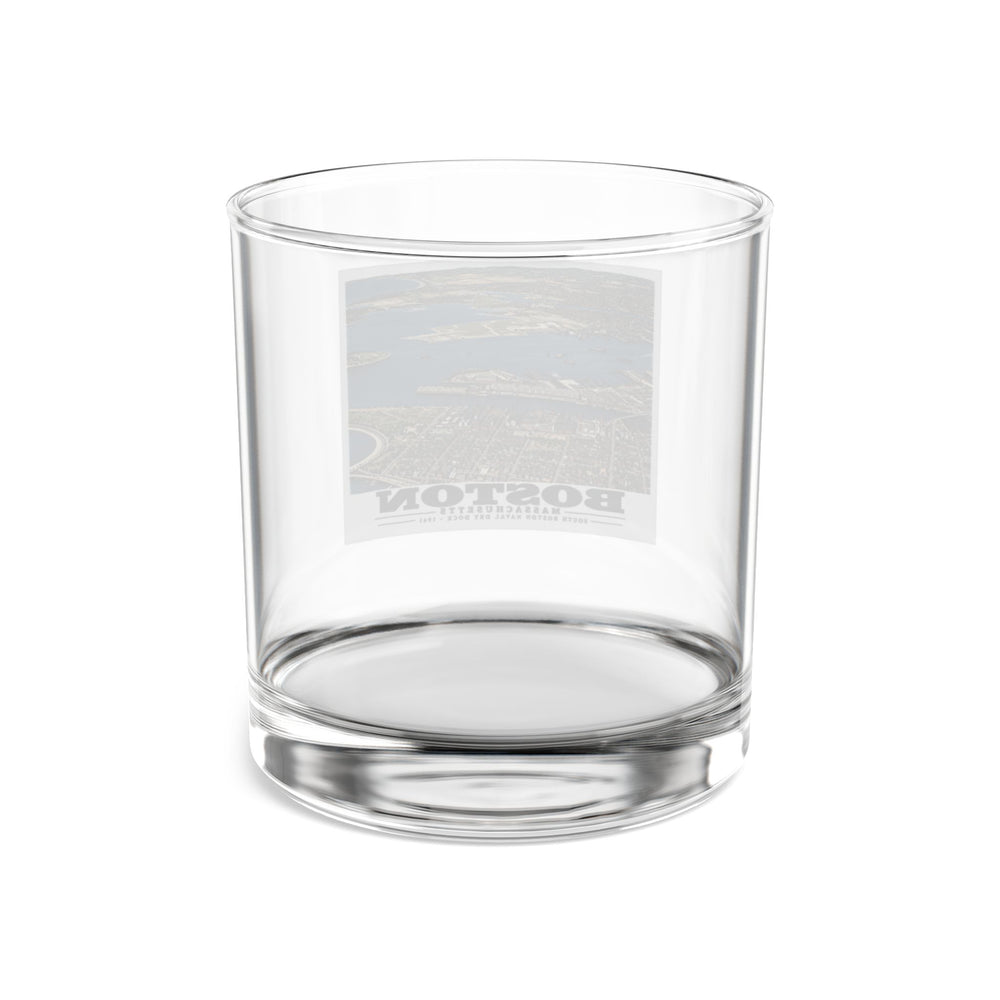 Navy Yard Annex, So. Boston, MA from South, 3000 feet 10 oz Rocks Glass - Boston Harbor