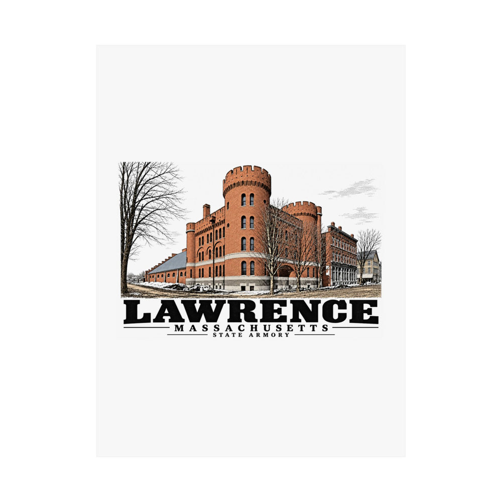 Illustrated State Armory in Lawrence on unframed matte poster