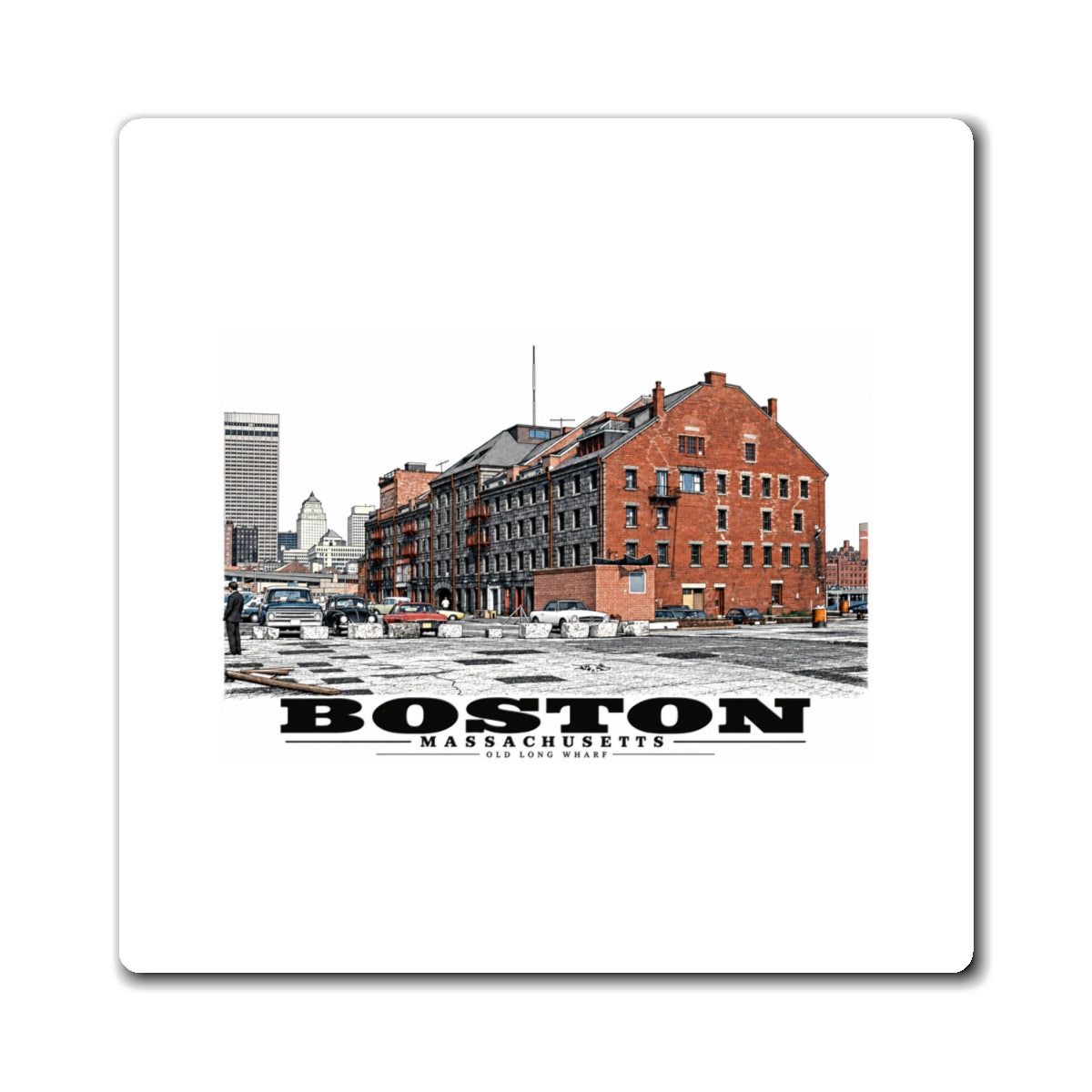 Old Long Wharf 4 in Magnet - Boston Harbor