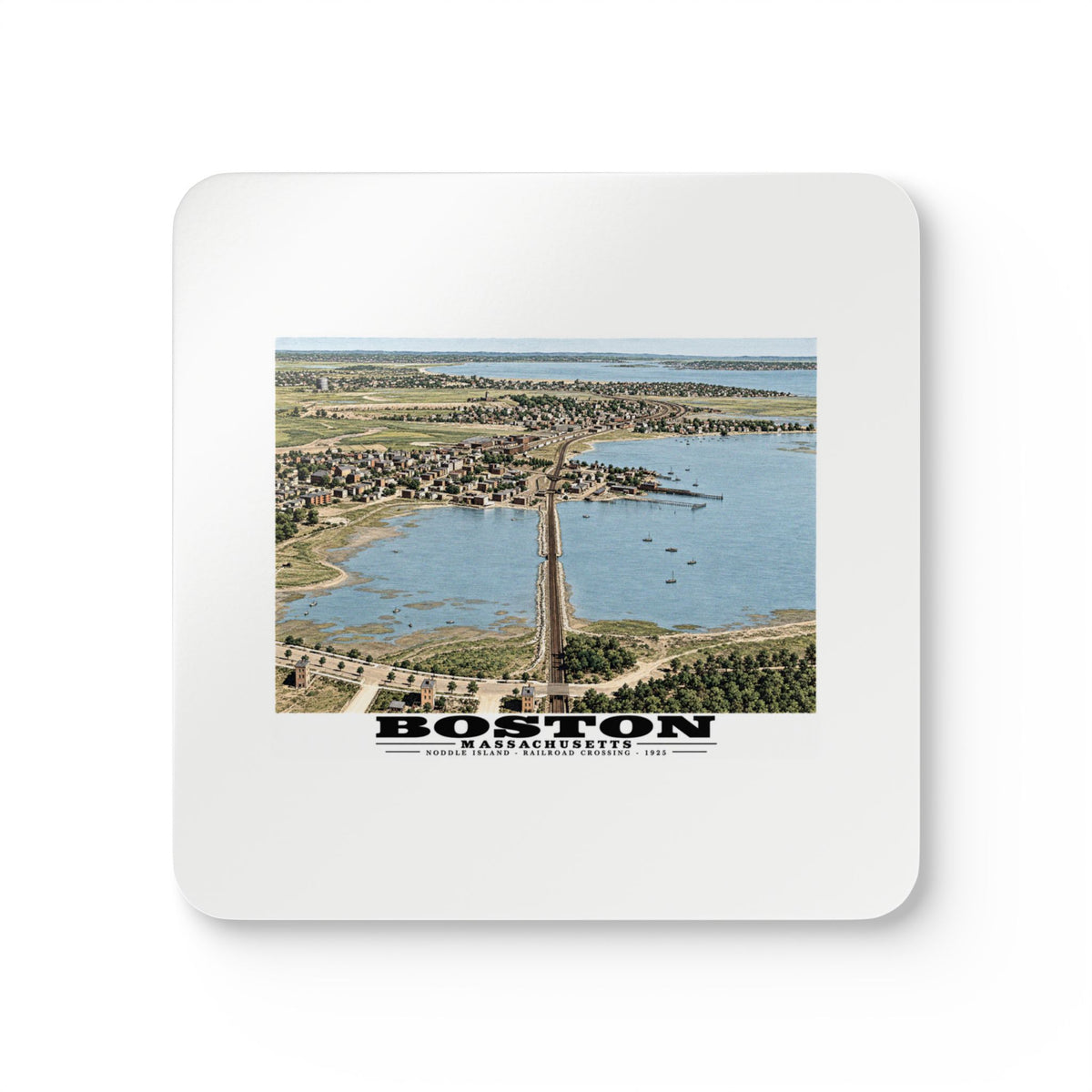 Boston. Chelsea and Revere Cork Back Coaster Set - Boston Harbor