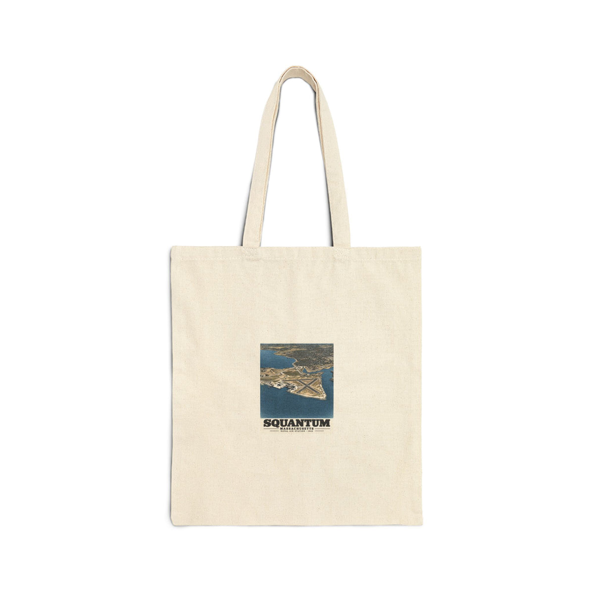 U.S. Naval Air Station, Squantum, MA Natural Heavy Canvas Tote - Boston Harbor