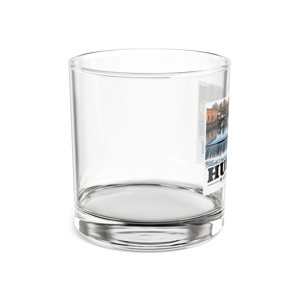 Illustrated Assabet River in Hudson on rocks glass