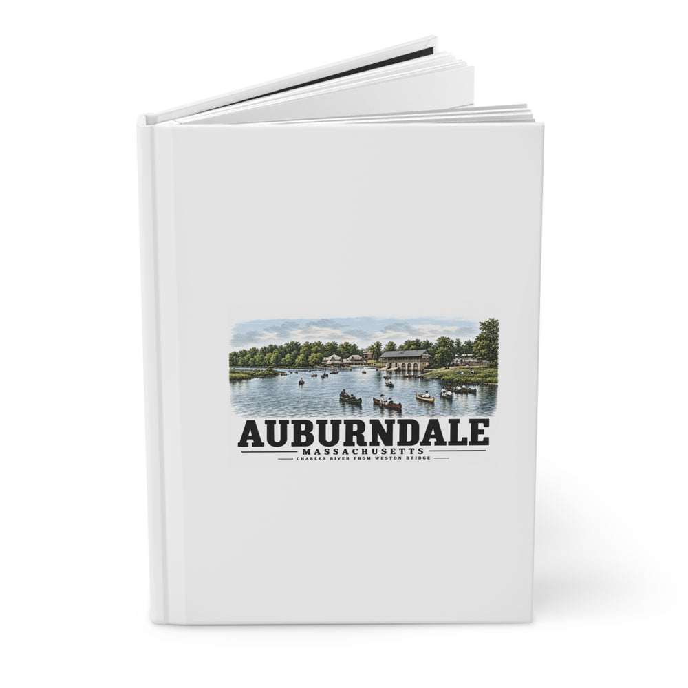 The Charles River from Weston Bridge, Auburndale, Mass. Matte Hardcover Journal - Charles River