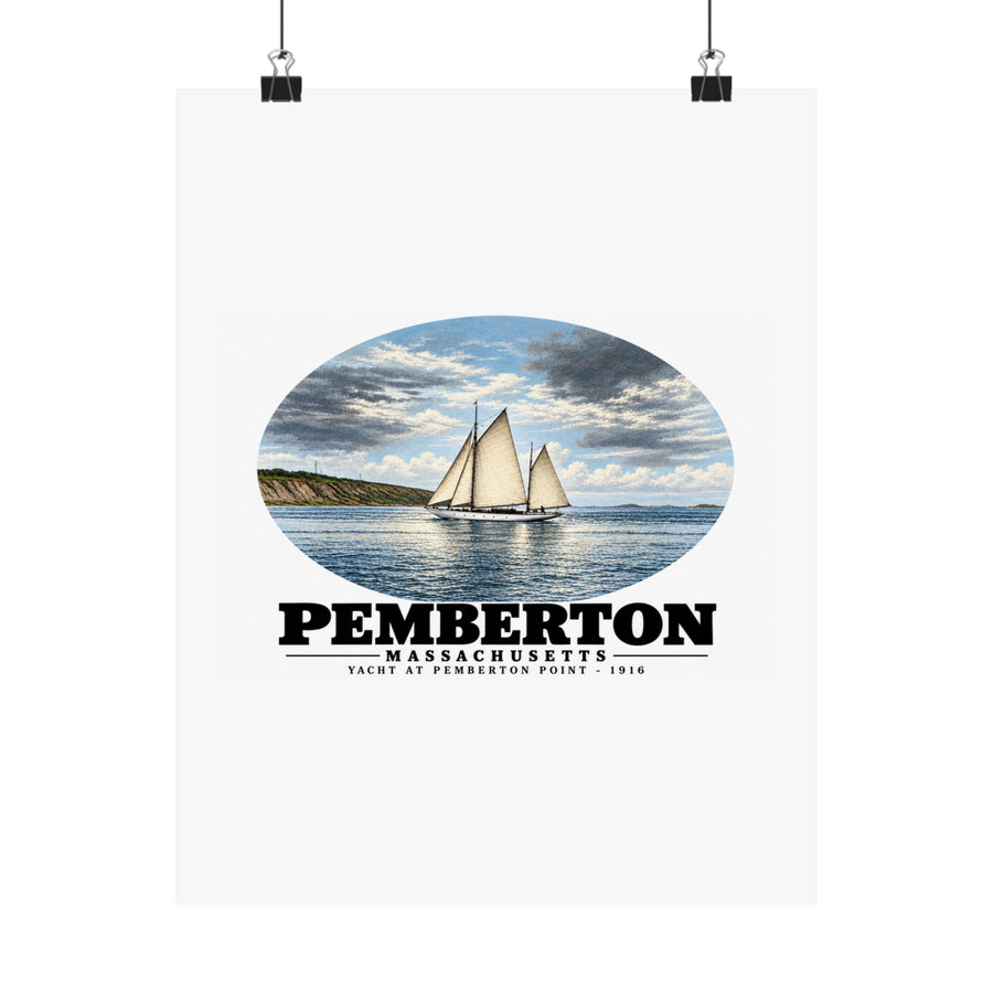 Yacht, Pemberton Hull Matte Heritage Poster — 11 × 14 and 18 × 24 in - Boston Harbor