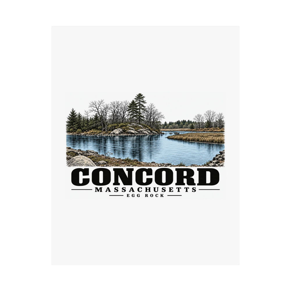 Illustrated Egg Rock in Concord on unframed matte poster
