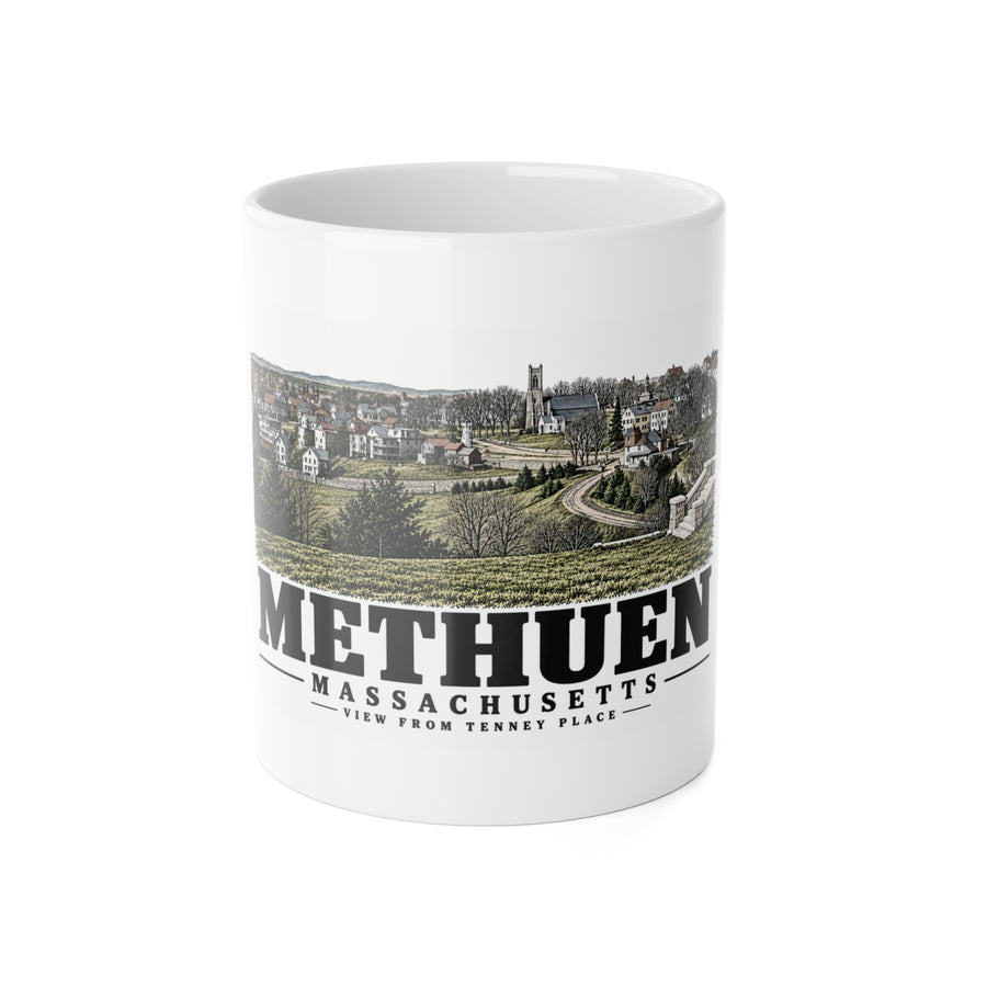 Methuen View of Methuen from the Tenney Place 11 oz White Ceramic Mug - Merrimack Valley Goods