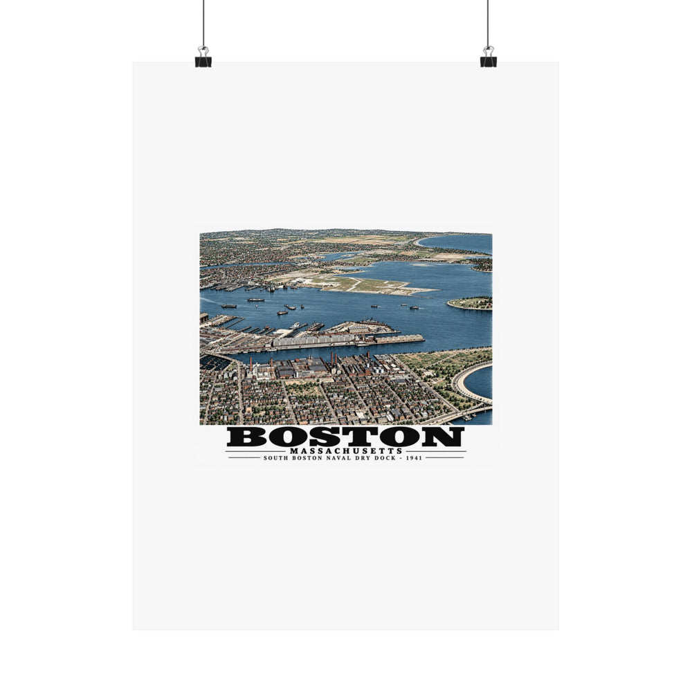 Navy Yard Annex, So. Boston, MA from South, 3000 feet Matte Heritage Poster — 11 × 14 and 18 × 24 in - Boston Harbor
