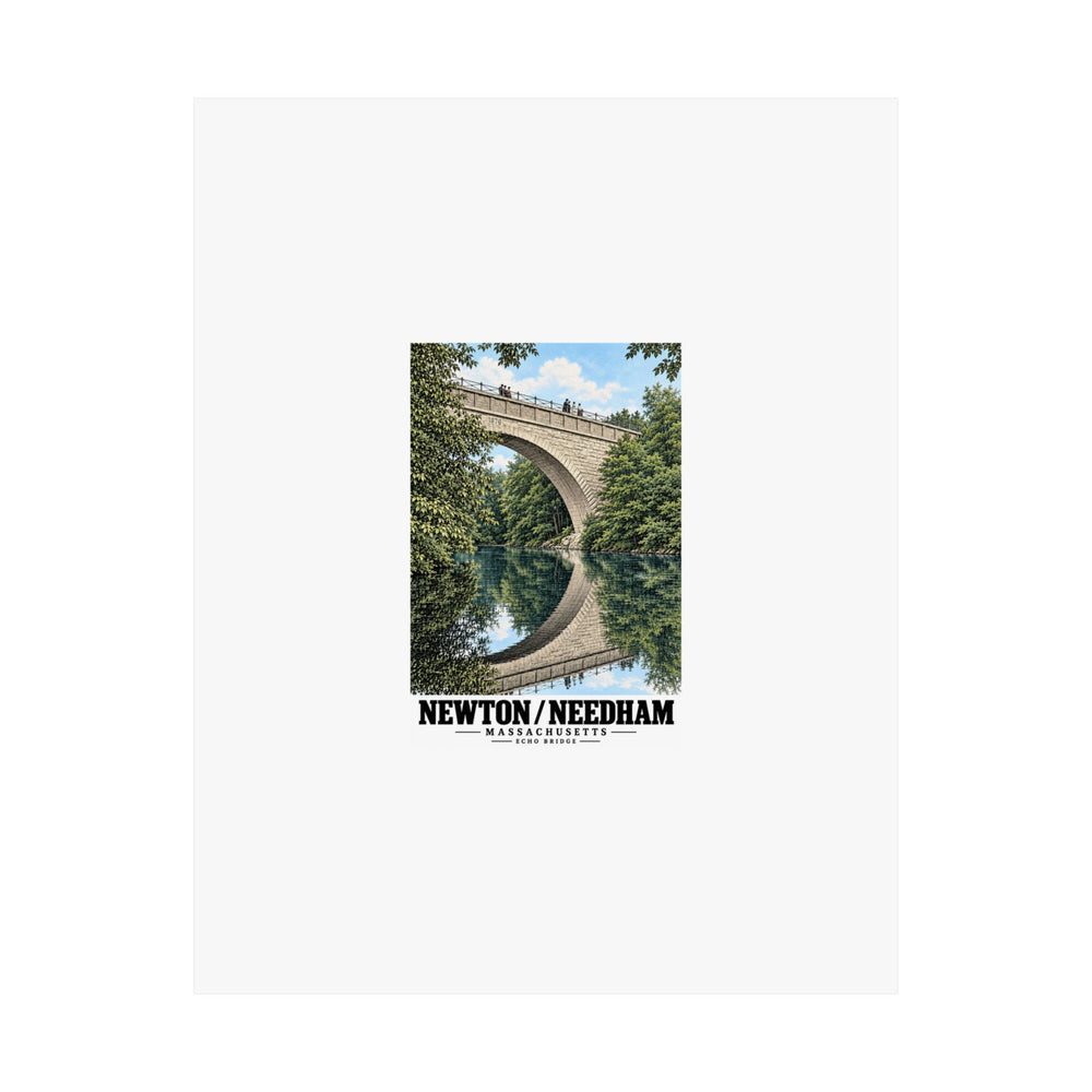 Flat Echo Bridge portrait poster with Newton/Needham lettering