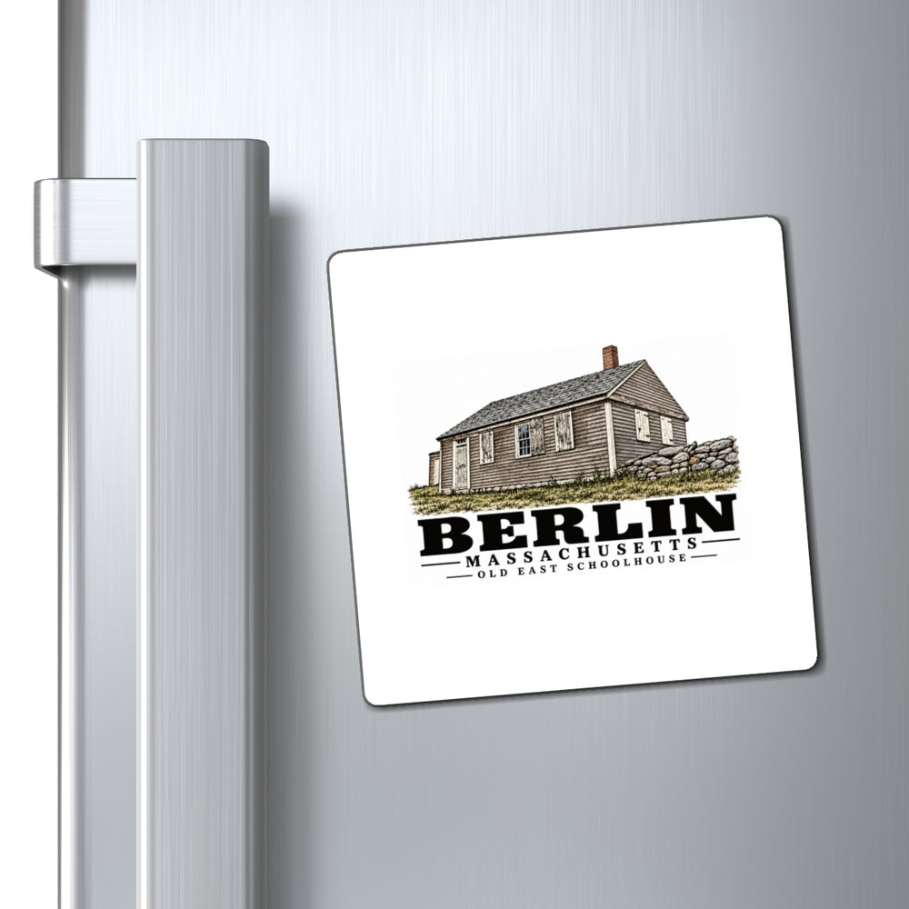 Illustrated Old East Schoolhouse in Berlin on square magnet