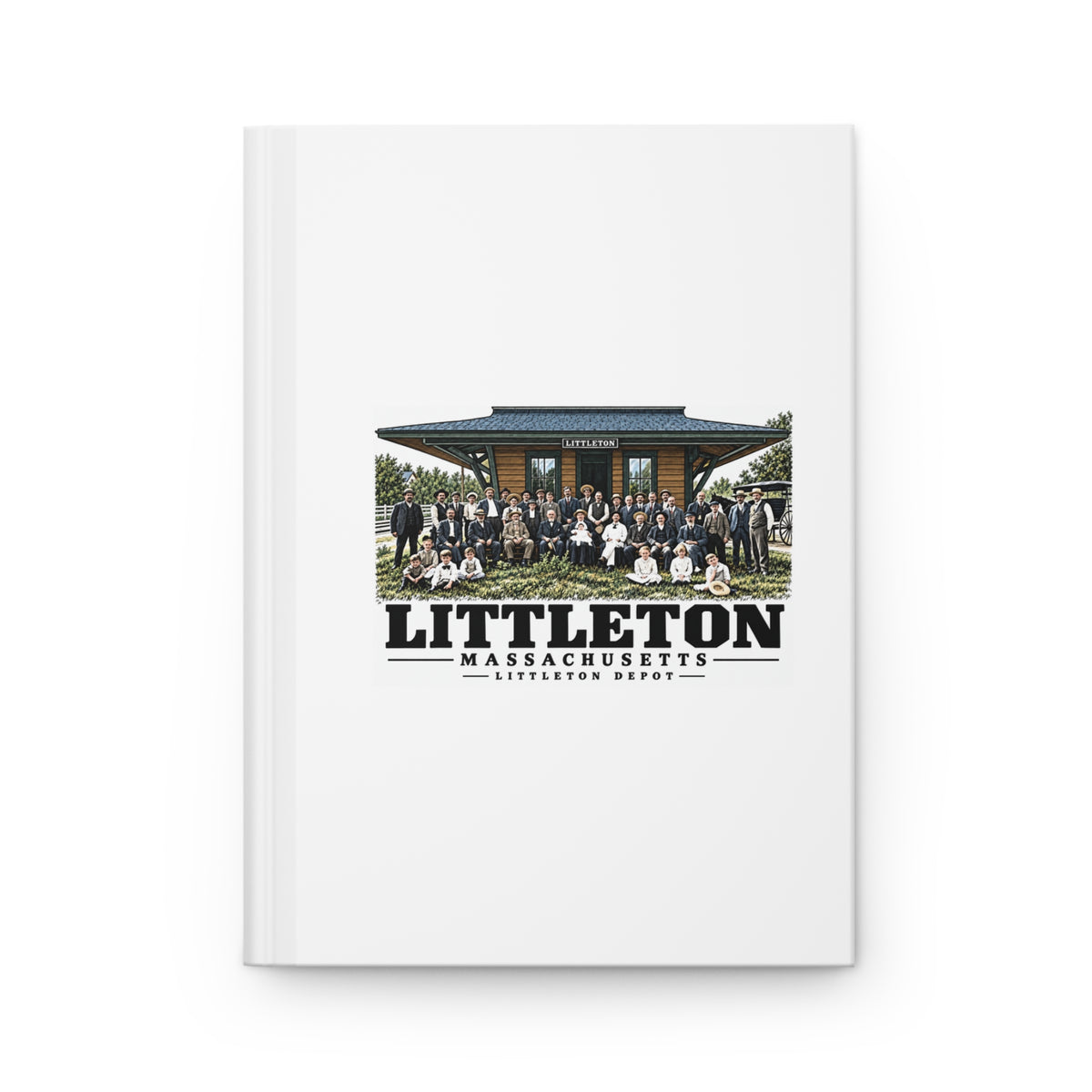 Illustrated Littleton Depot in Littleton on matte hardcover journal