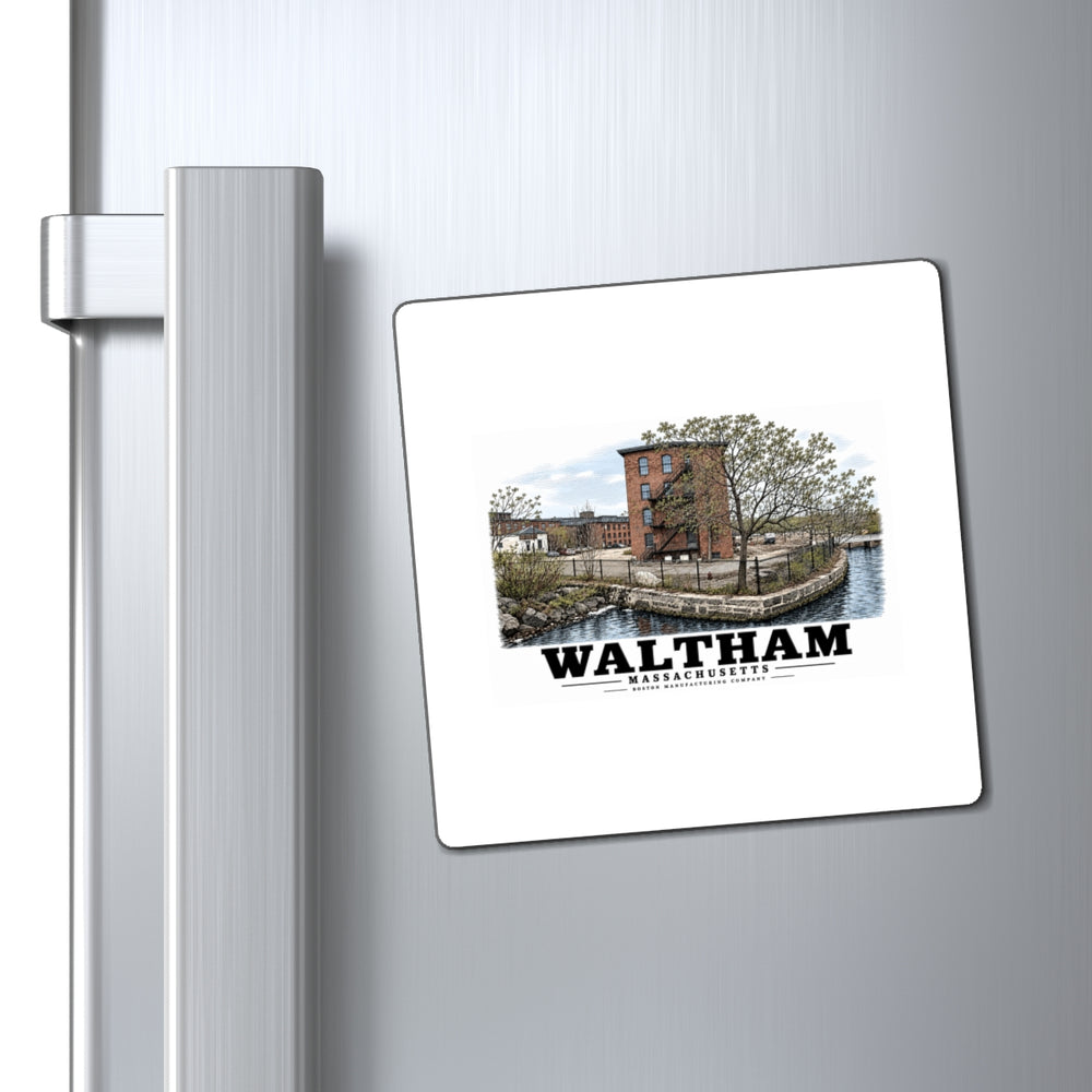 Illustrated Boston Manufacturing Company in Waltham on square magnet