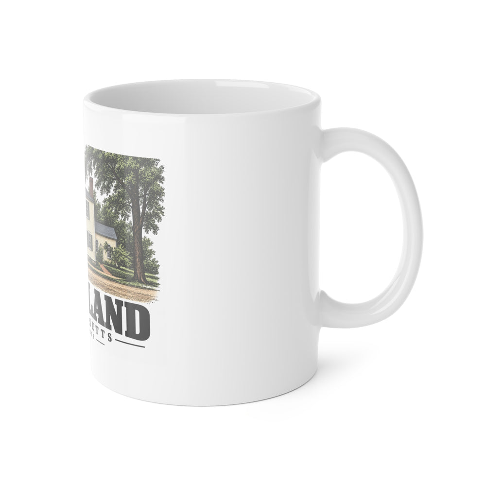 Groveland Savory House exterior, Groveland, Massachusetts 11 oz White Ceramic Mug - Merrimack Valley Goods