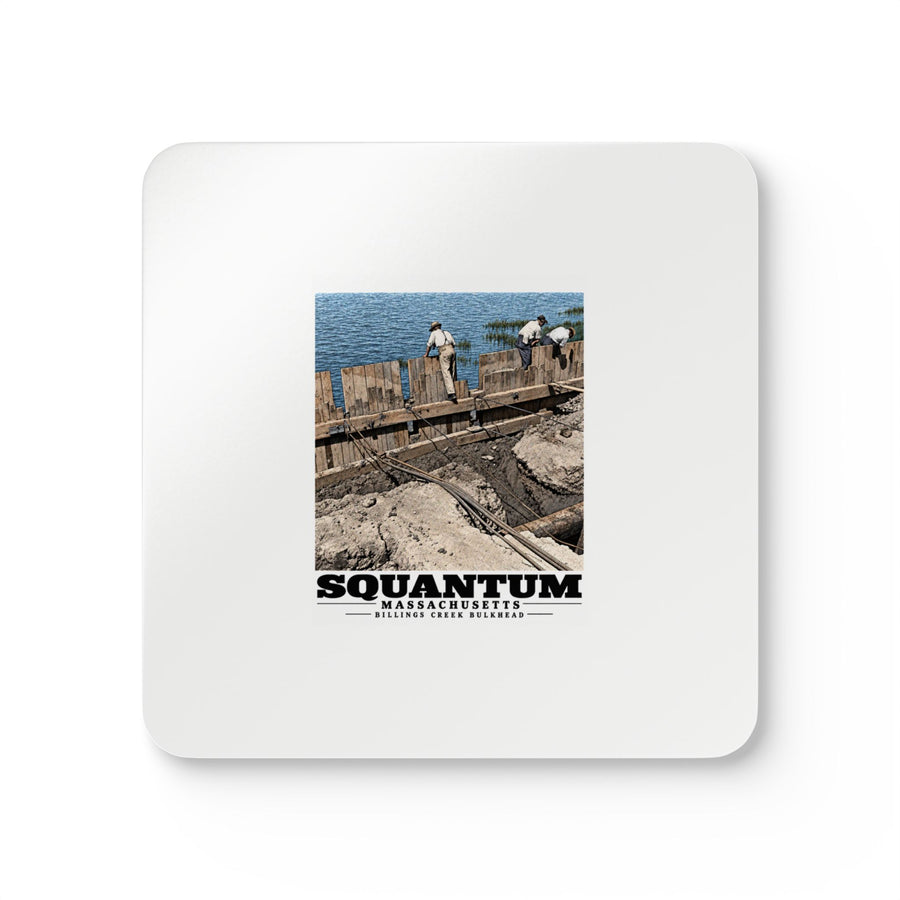 Repairing wood bulkhead-Billings Creek, Squantum Cork Back Coaster Set - Boston Harbor