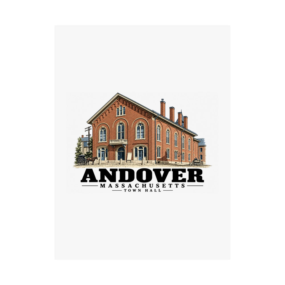 18 x 24 unclipped front of Town Hall, Andover matte poster, Andover, Massachusetts.