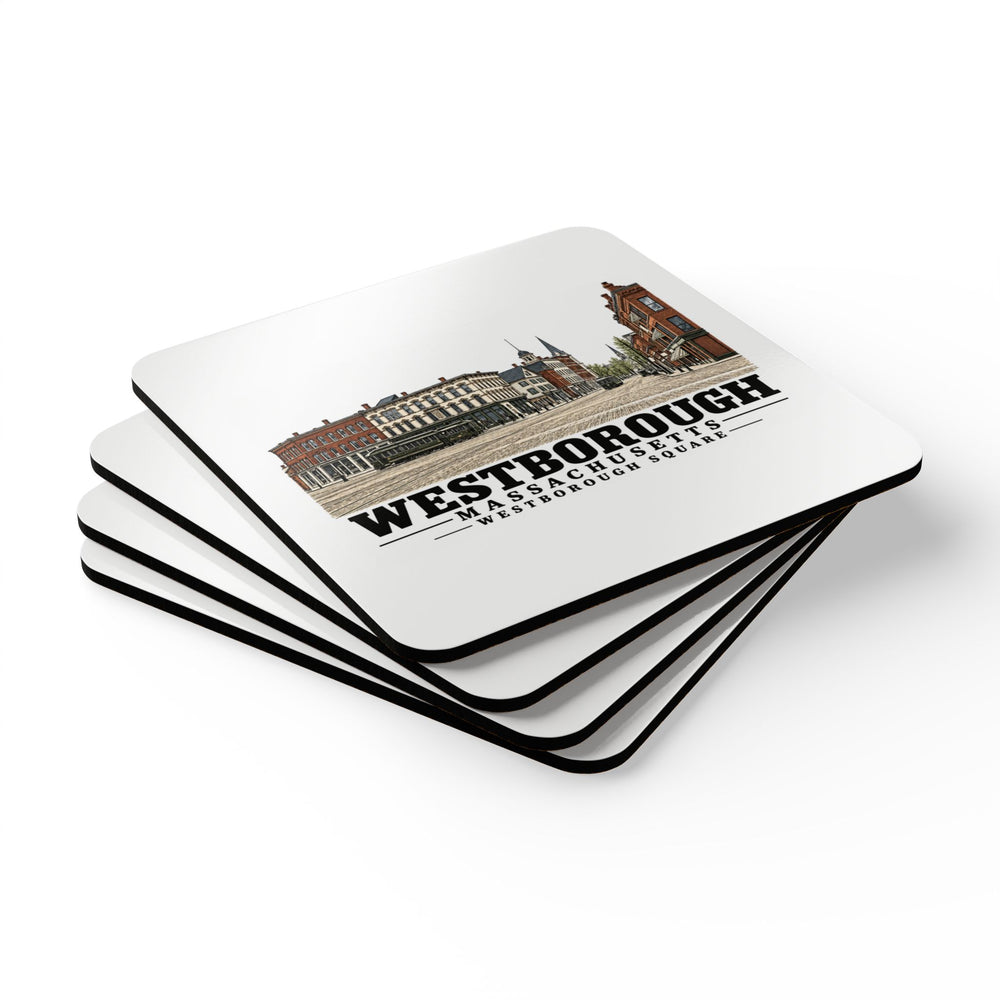 WESTBOROUGH Westborough Square Cork Back Coaster Set - Assabet Valley Goods