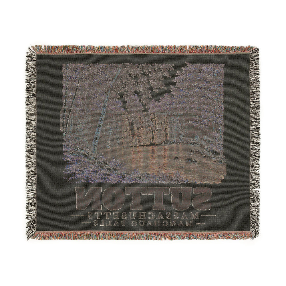 Manchaug Falls — Sutton, Massachusetts woven blanket, product view 3