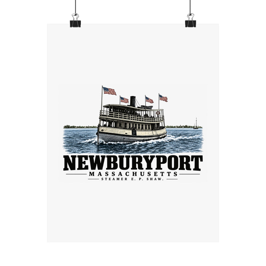 11 x 14 front of Steamer E. P. Shaw matte poster, Newburyport, Massachusetts.
