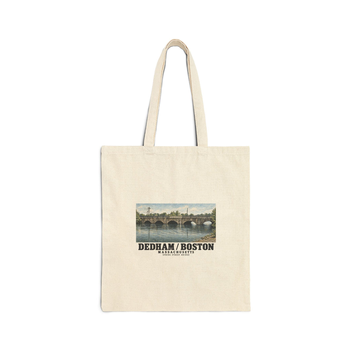 Spring Street Bridge north elevation (HAER MA-95-4, 1990) Natural Heavy Canvas Tote - Charles River