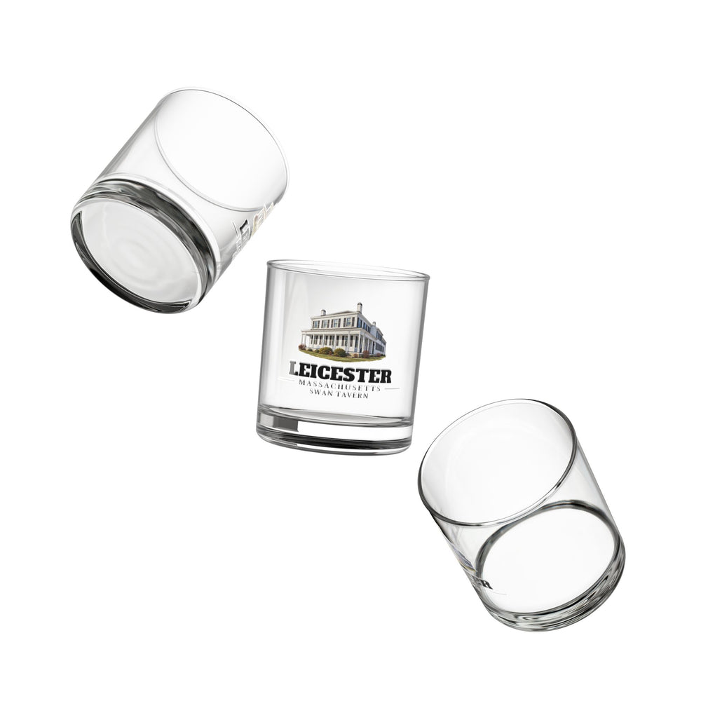 Angled view of Leicester Swan Tavern 10 oz Rocks Glass