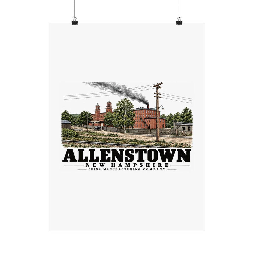 18 x 24 front of China Manufacturing Company Mill matte poster, Allenstown, New Hampshire.
