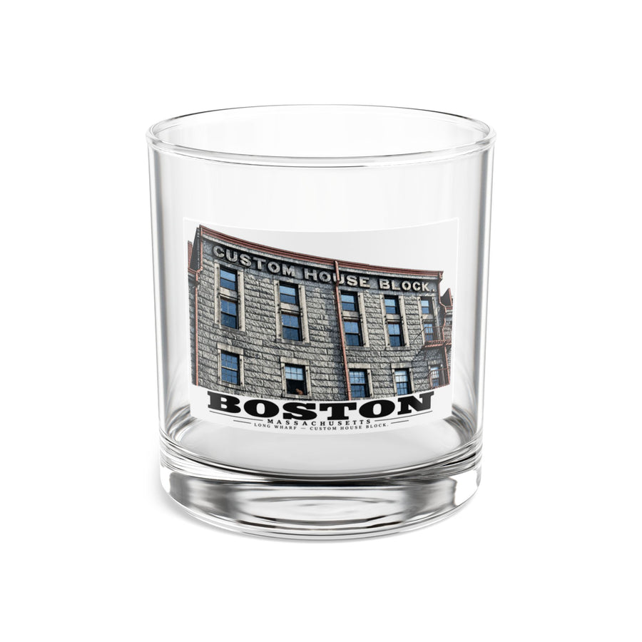 Long Wharf Custom House Block 10 oz Rocks Glass - Boston Harbor