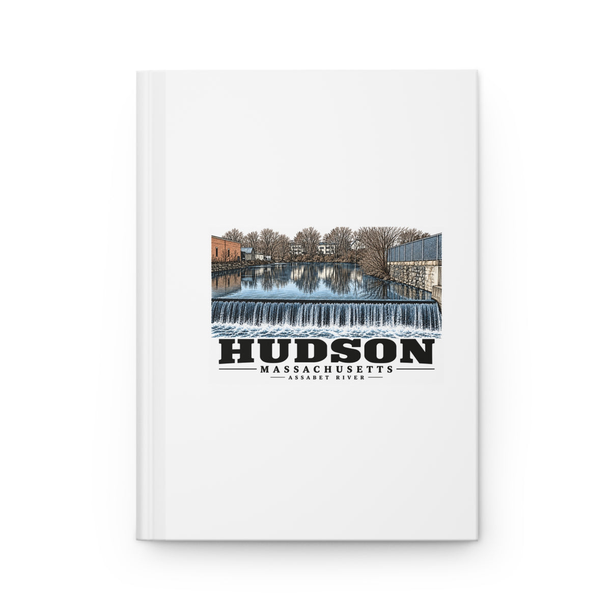 Illustrated Assabet River in Hudson on matte hardcover journal
