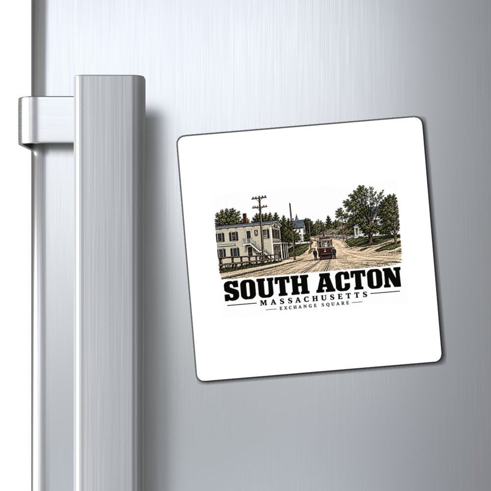 Illustrated Exchange Square in South Acton on square magnet