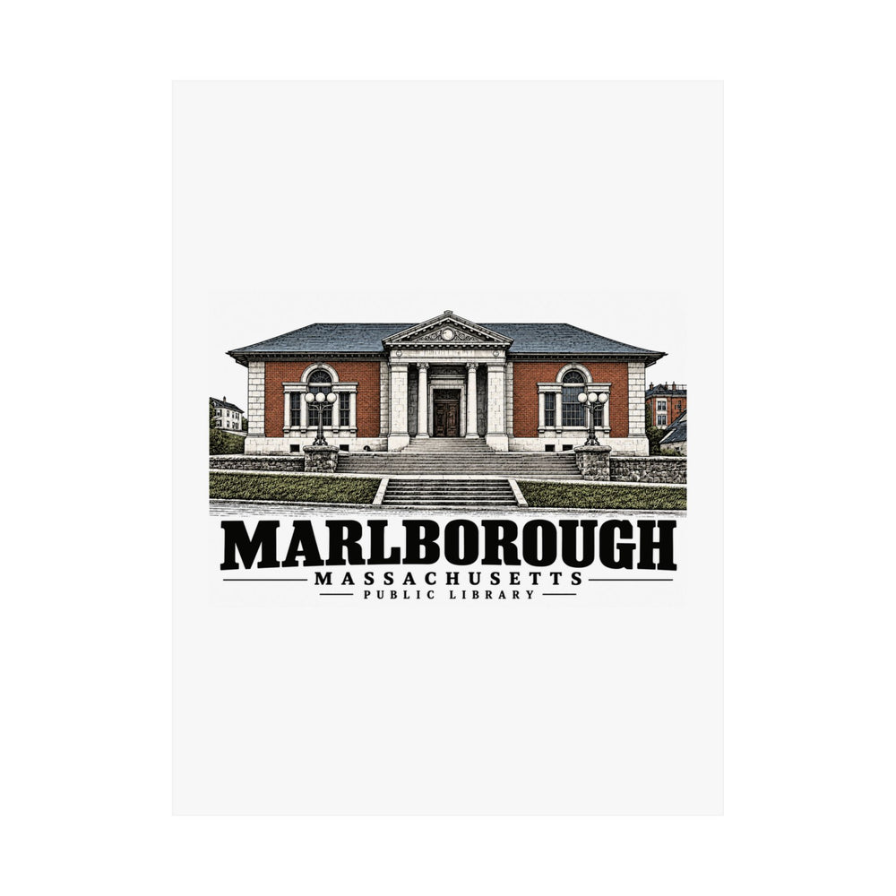 Illustrated Public Library in Marlborough on unframed matte poster