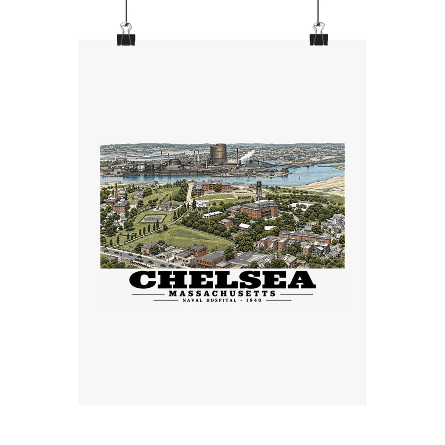 Naval Hospital Chelsea Matte Heritage Poster — 11 × 14 and 18 × 24 in - Boston Harbor