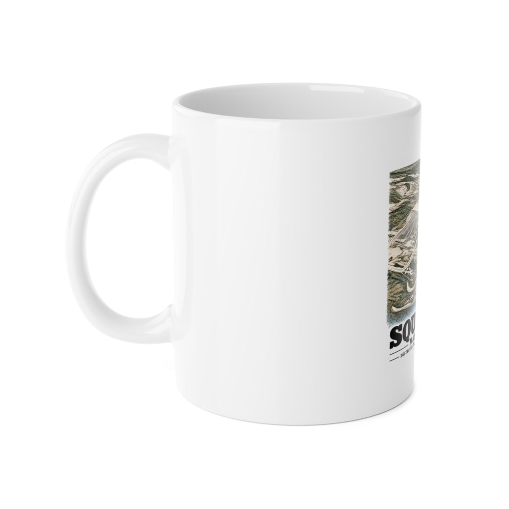 NRAB Squantum looking SWBldg # 10 & 11of former U.S. Destroyer Plant in center foreground 11 oz White Ceramic Mug - Boston Harbor
