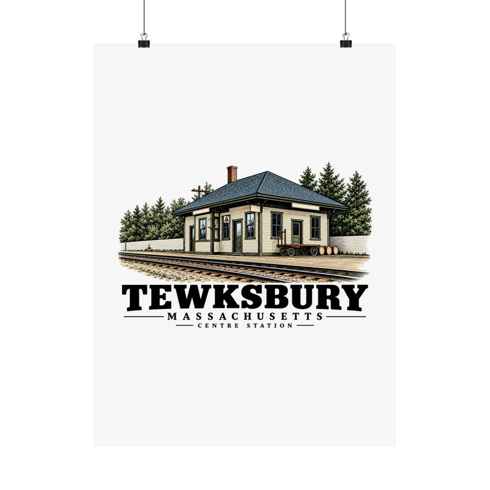 18 x 24 front of Tewksbury Centre railroad station matte poster, Tewksbury, Massachusetts.