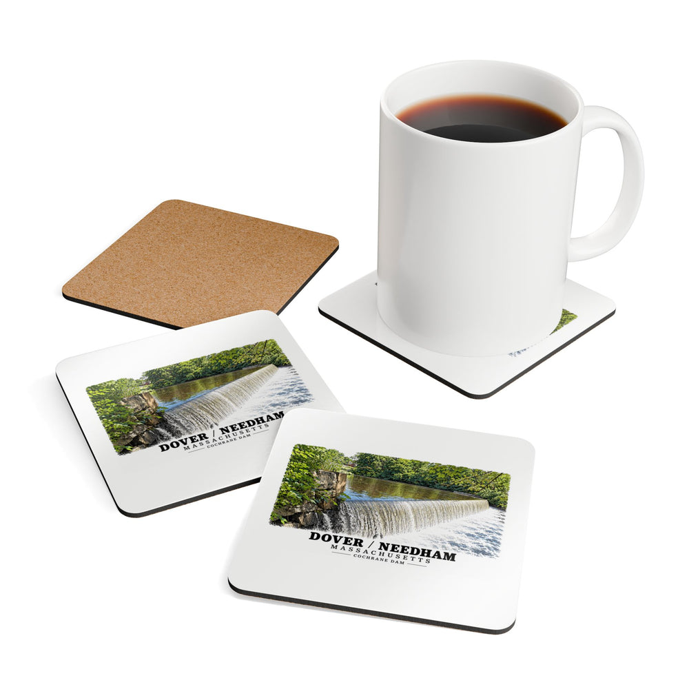 Dam on the Charles River, Dover MA.jpg Cork Back Coaster Set - Charles River
