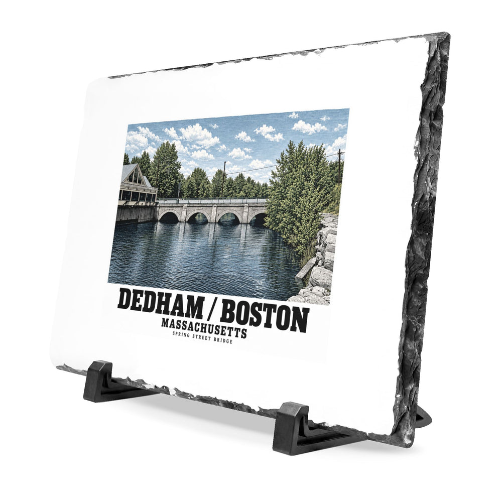 Spring Street Bridge western arches (HAER MA-95-2, 1990) 7 × 11 in Slate Desk Plaque - Charles River