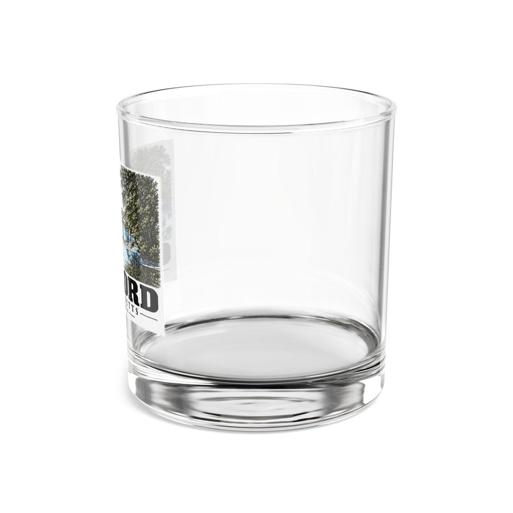 Illustrated The Old Bridge in Concord on rocks glass
