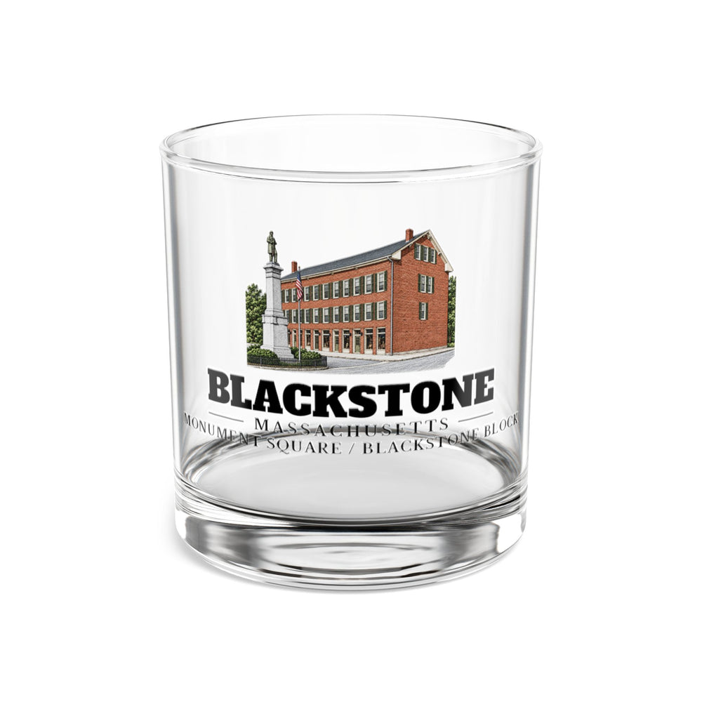 Front view of Blackstone Monument Square / Blackstone Block 10 oz Rocks Glass
