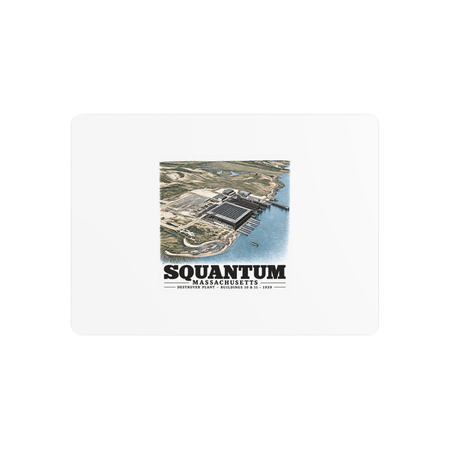 NRAB Squantum looking SWBldg # 10 & 11of former U.S. Destroyer Plant in center foreground 7 × 5 in Horizontal Metal Wall Art - Boston Harbor