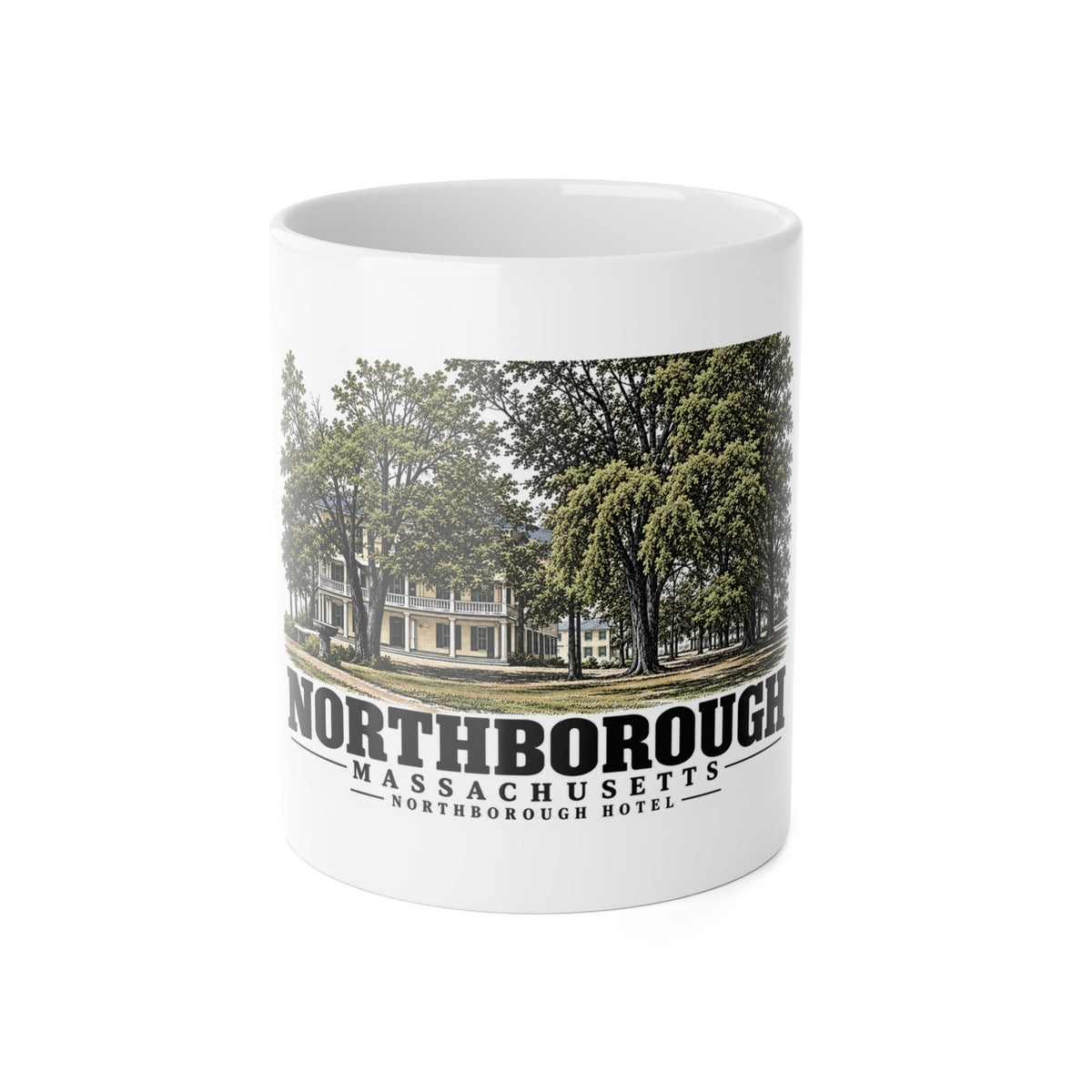 NORTHBOROUGH Northborough Hotel 11 oz White Ceramic Mug - Assabet Valley Goods