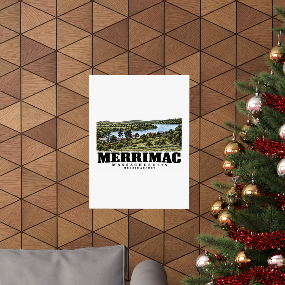 18 x 24 room view of View from Noyes Hill at Merrimacport matte poster, Merrimac, Massachusetts.
