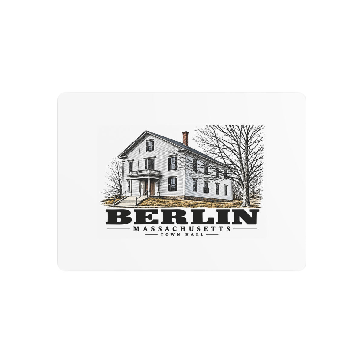 Illustrated Town Hall in Berlin on metal art sign