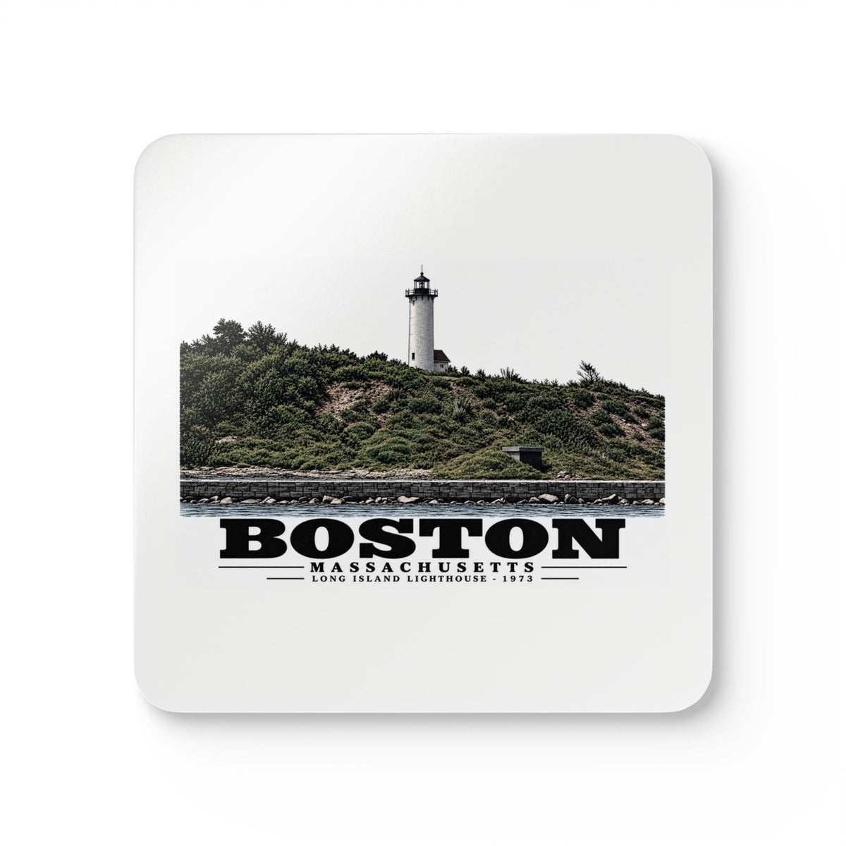 Long Island Lighthouse Cork Back Coaster Set - Boston Harbor