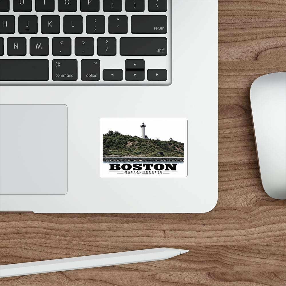 Long Island Lighthouse 4 in White Die-Cut Sticker - Boston Harbor