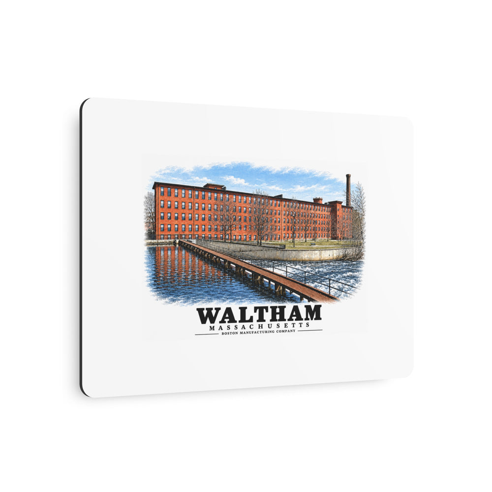 Boston Manufacturing Company, 144-190 Moody Street; Moody Street Dam, Charles River 7 × 5 in Horizontal Metal Wall Art - Charles River
