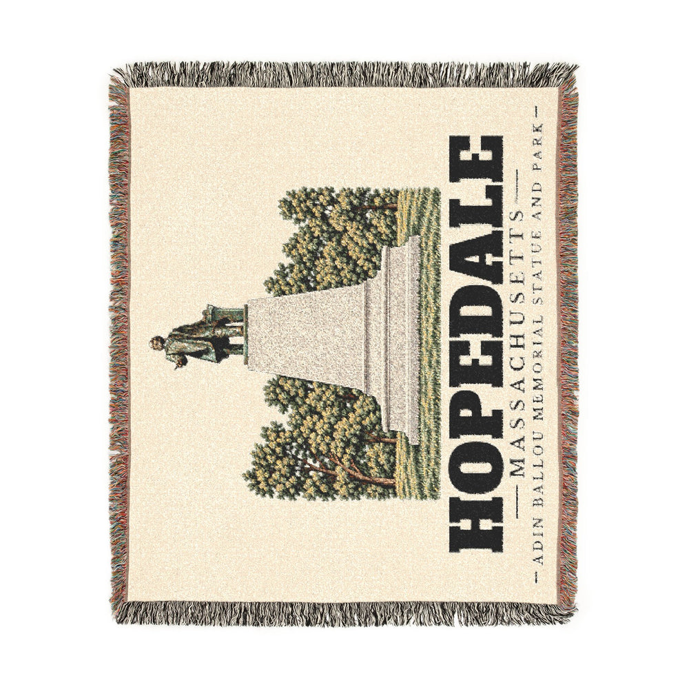 Adin Ballou Memorial Statue and Park — Hopedale, Massachusetts woven blanket, product view 2