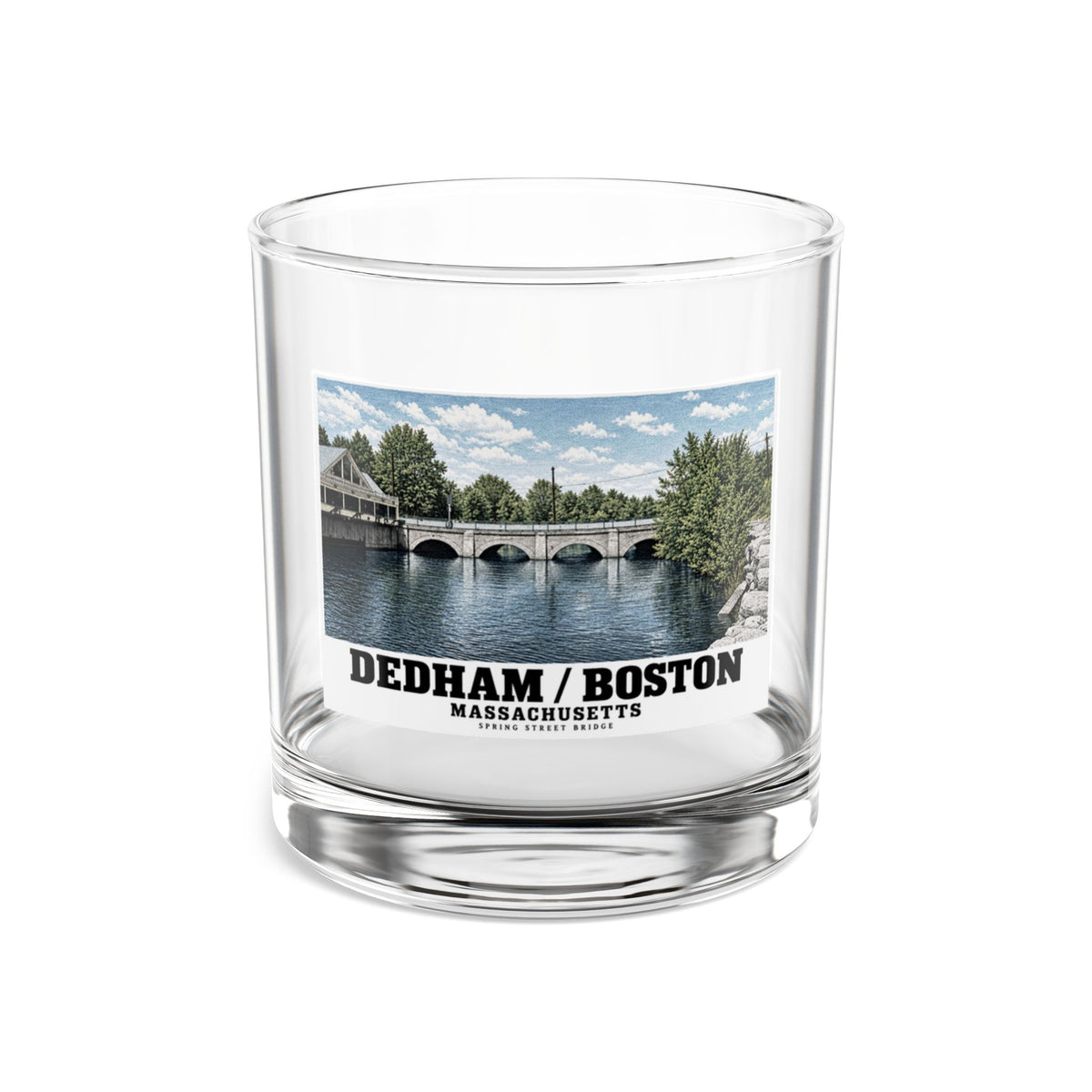 Spring Street Bridge western arches (HAER MA-95-2, 1990) 10 oz Rocks Glass - Charles River