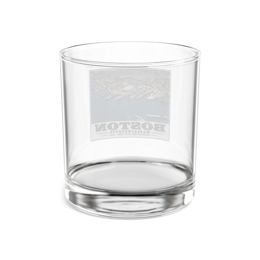 Illustrated Charlestown Navy Yard, June 1940 in Charlestown on rocks glass