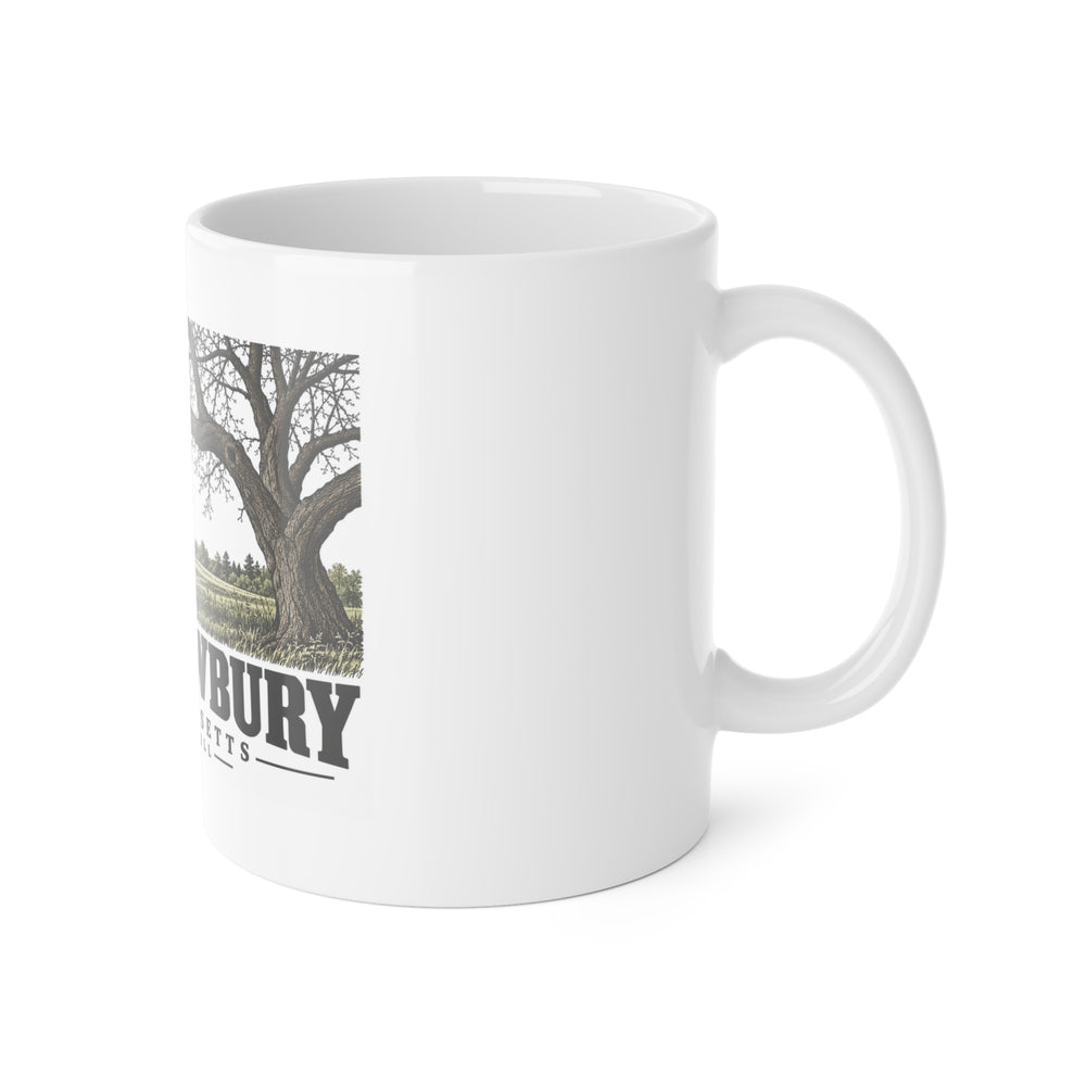 West Newbury Turkey Hill landscape, historic John Brown homestead vicinity 11 oz White Ceramic Mug - Merrimack Valley Goods