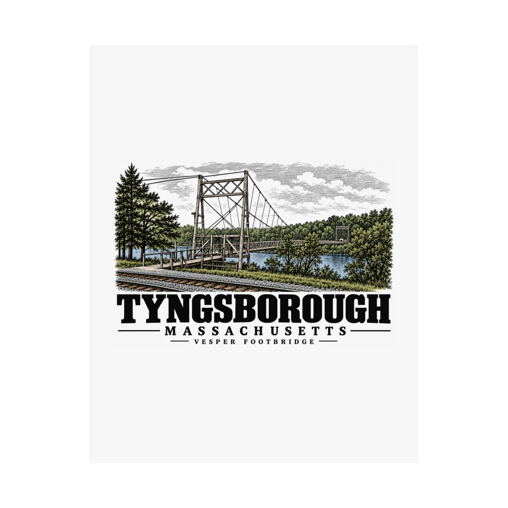 11 x 14 unclipped front of Vesper Footbridge matte poster, Tyngsborough, Massachusetts.