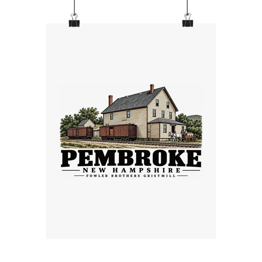11 x 14 front of Fowler Brothers Gristmill matte poster, Pembroke, New Hampshire.