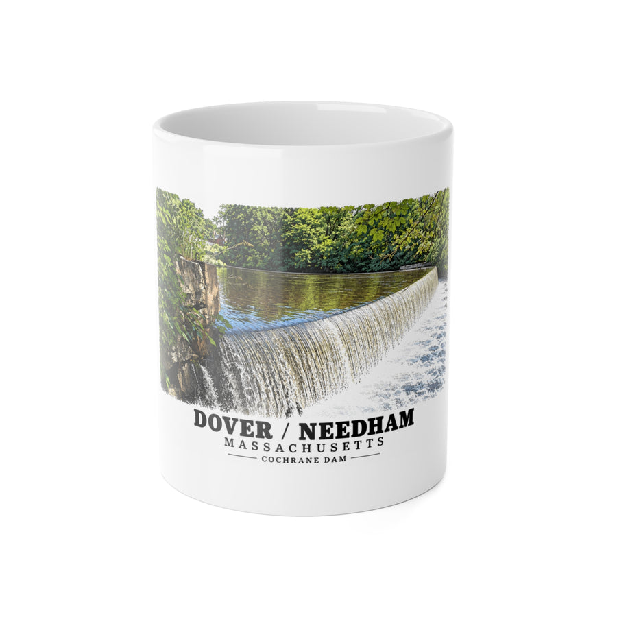 Dam on the Charles River, Dover MA.jpg 11 oz White Ceramic Mug - Charles River