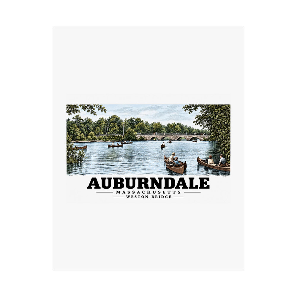 Weston Bridge, Auburndale, Mass. Matte Heritage Poster — 11 × 14 and 18 × 24 in - Charles River